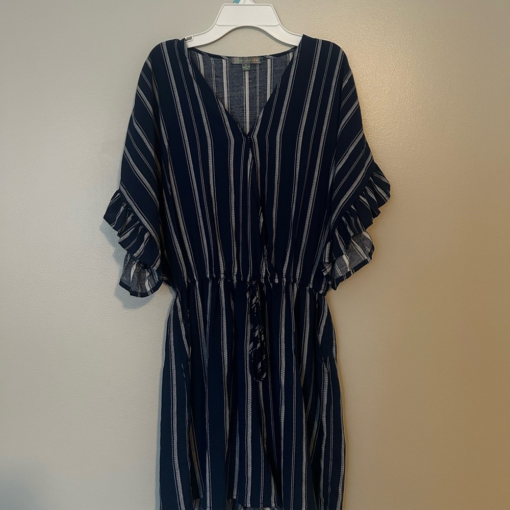 Navy Striped Romper